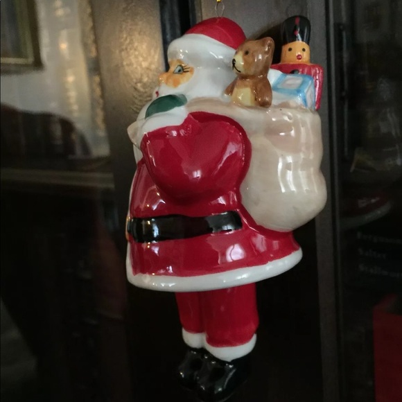 CERAMIC SANTA BELL ORNAMENT XMAS CHRISTMAS - Picture 3 of 6
